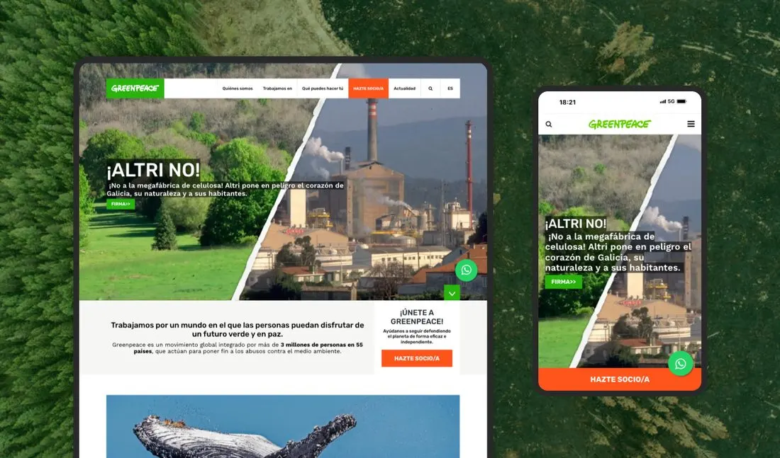 Nueva web de Greenpeace España